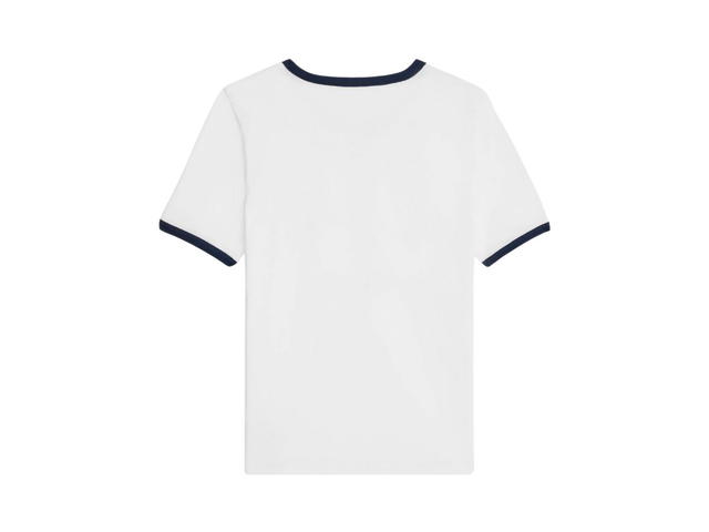 Celine Celine Heart Triomphe T-Shirt In Cotton Jersey Off White-Navy-Red - view 2