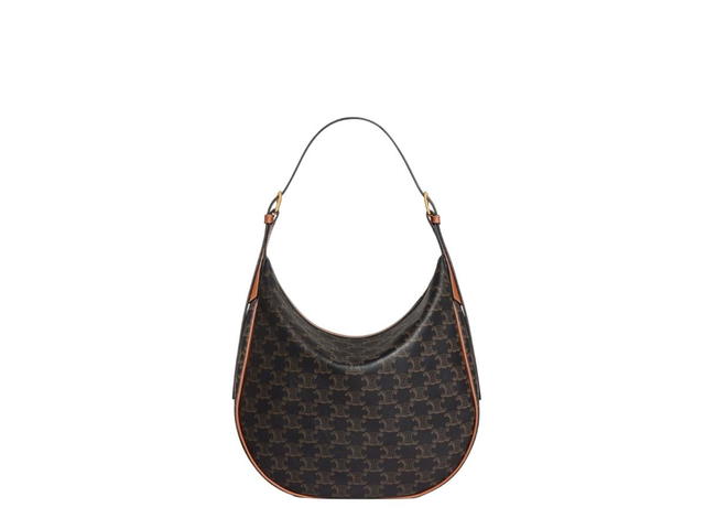 Celine Celine Heloise Bag In Triomphe Canvas And Calfskin With Gold Finishing Tan - view 2