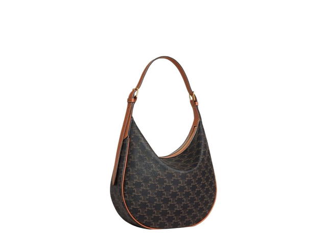 Celine Celine Heloise Bag In Triomphe Canvas And Calfskin With Gold Finishing Tan - view 3