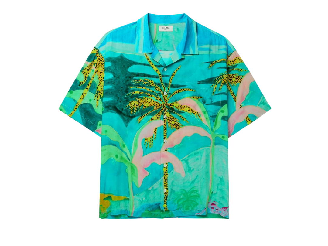 Celine Celine Homme Tyson Reeder Camp-Collar Printed Voile Shirt