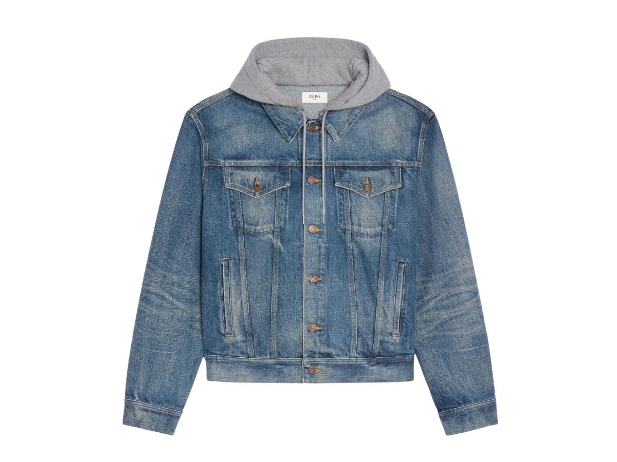Celine Celine Hooded Trucker Jacket In Union Wash Denim Union Wash