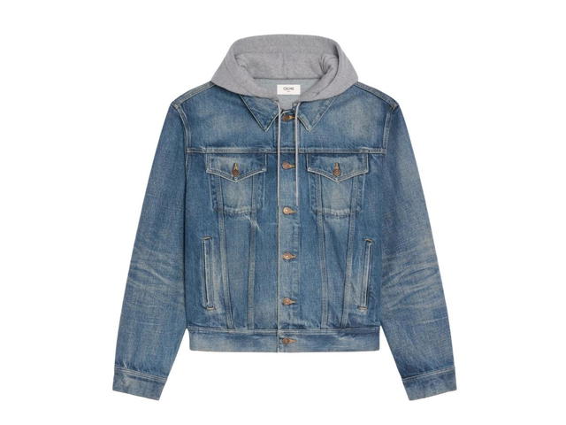 Celine Celine Hooded Trucker Jacket In Union Wash Denim Union Wash - view 1