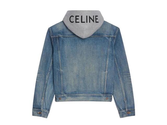 Celine Celine Hooded Trucker Jacket In Union Wash Denim Union Wash - view 2