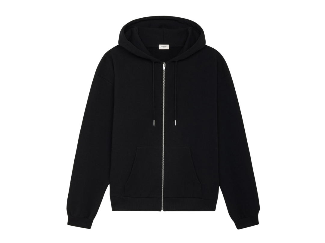Celine Celine Hoodie In Cotton Fleece Black White