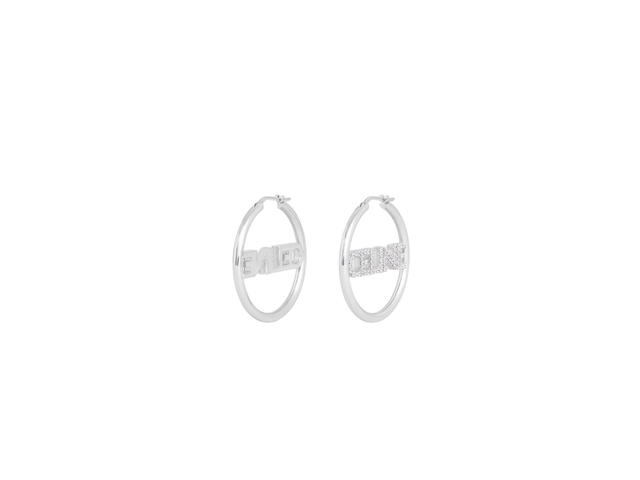 Celine Celine Imonochroms Strass Hoops In Brass With Rhodium Finish And Crystals - view 2