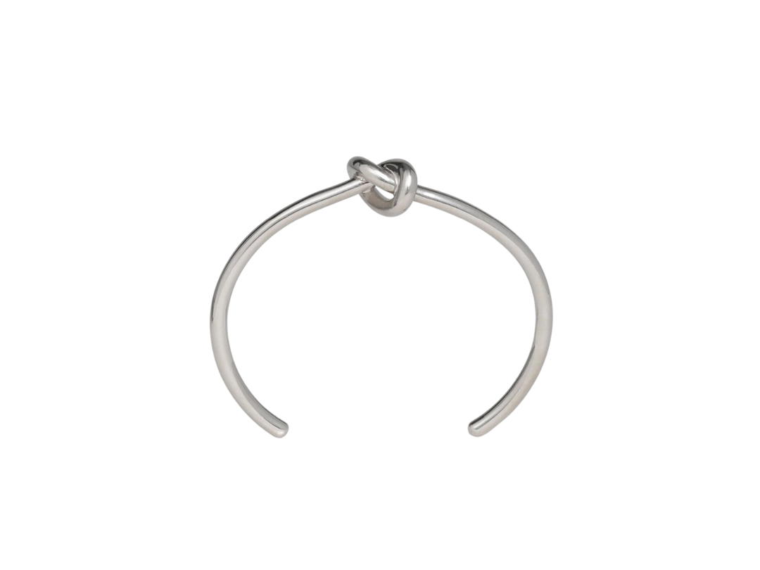 Celine Celine Knot Extra-Thin Bracelet In Brass With Rhodium Finish Silver