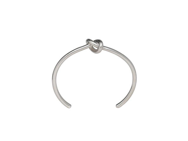 Celine Celine Knot Extra-Thin Bracelet In Brass With Rhodium Finish Silver - view 1