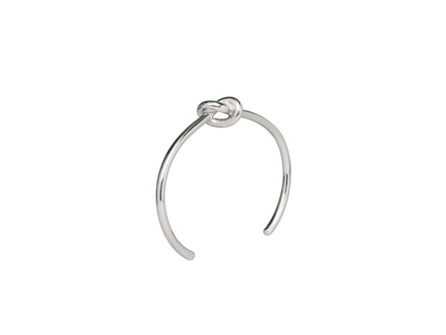 Celine Celine Knot Extra-Thin Bracelet In Brass With Rhodium Finish Silver - view 3