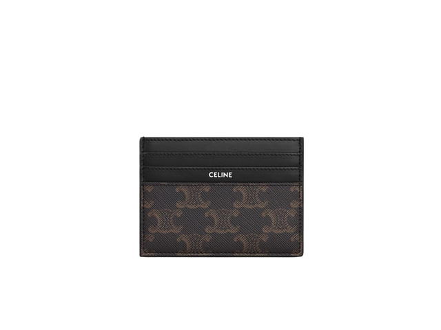 Celine Celine Large Card Holder In Triomphe Canvas And Calfskin Black - view 1
