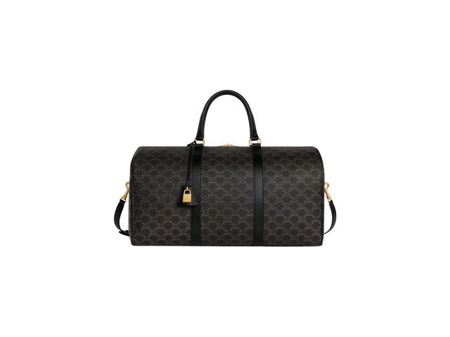 Celine Celine Large Travel Bag In Triomphe Canvas And Calfskin Black - view 1