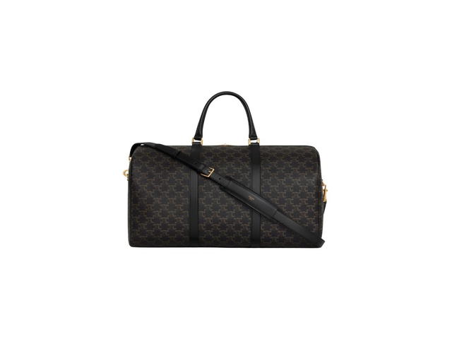 Celine Celine Large Travel Bag In Triomphe Canvas And Calfskin Black - view 2