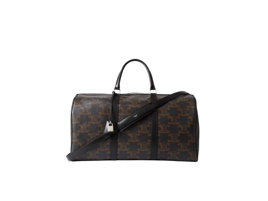 Celine Celine Large Voyage Bag In Triomphe Canvas XL And Calfskin With Silver Finishing Black