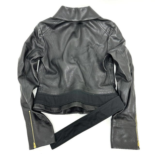 Celine CELINE Leather Jean Riders Jacket Leather / cotton Black - view 2