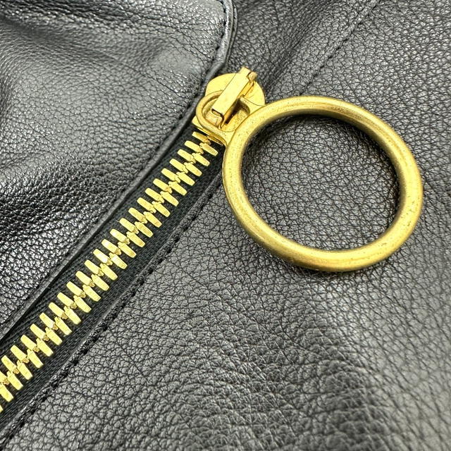 Celine CELINE Leather Jean Riders Jacket Leather / cotton Black - view 4