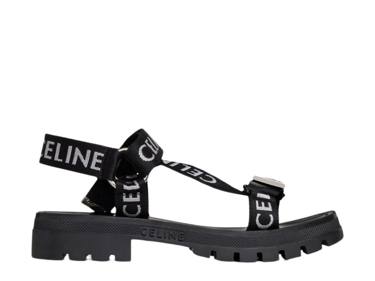 Celine Celine Leo Strappy Sandal In Celine Jacquard Black-White (W)