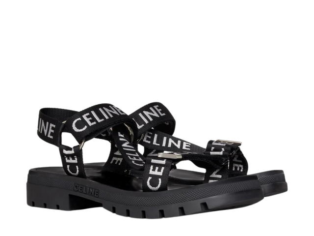 Celine Celine Leo Strappy Sandal In Celine Jacquard Black-White (W) - view 2