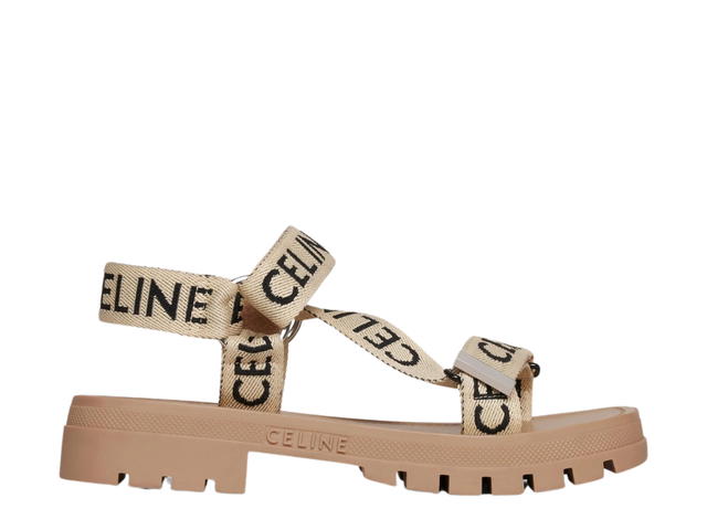 Celine Celine Leo Strappy Sandal In Celine Jacquard Sand-Black (W) - view 1
