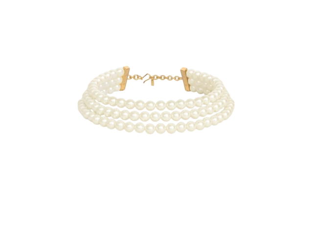 Celine Celine Les Perles Celine Necklace in Resin Pearls, Brass with Gold Finish and Steel GOLD IVORY - view 1