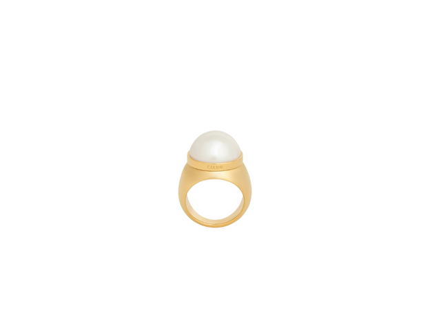 Celine Celine Les Perles Celine Ring In Resin Pearls And Brass With Gold Finish Gold Ivory - view 1