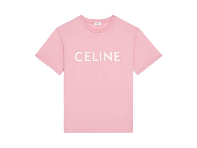 Celine Celine Loose Celine T-Shirt In Cotton Jersey Blossom Pink-Off White - view 1