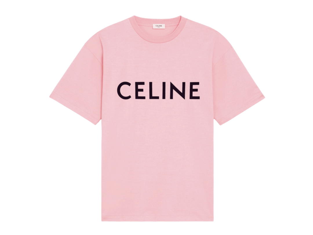 Celine Celine Loose Celine T-shirt In Cotton Jersey Vintage Pink Black