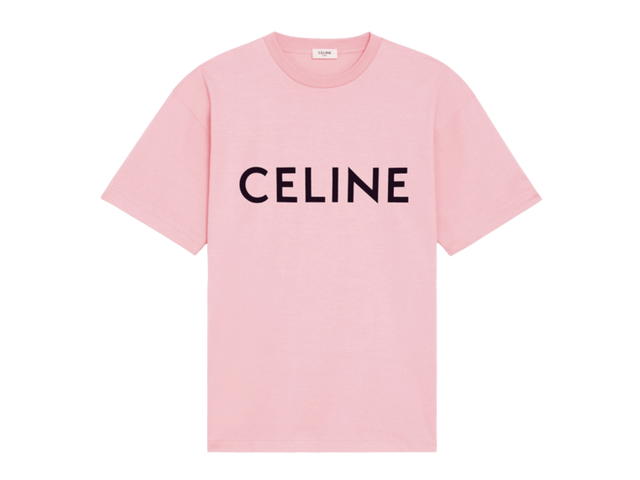 Celine Celine Loose Celine T-shirt In Cotton Jersey Vintage Pink Black - view 1