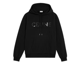 Buy Celine Loose Fit Hoodie In Cotton Fleece With Celine Vinyl Print Black at Sasom – Authentic and Ready to Ship