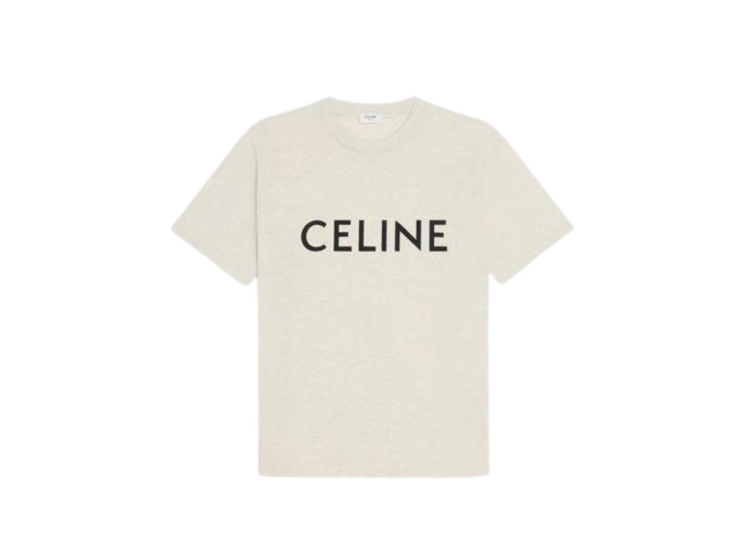 Celine Celine Loose T-Shirt In Cotton Jersey Beige/Black