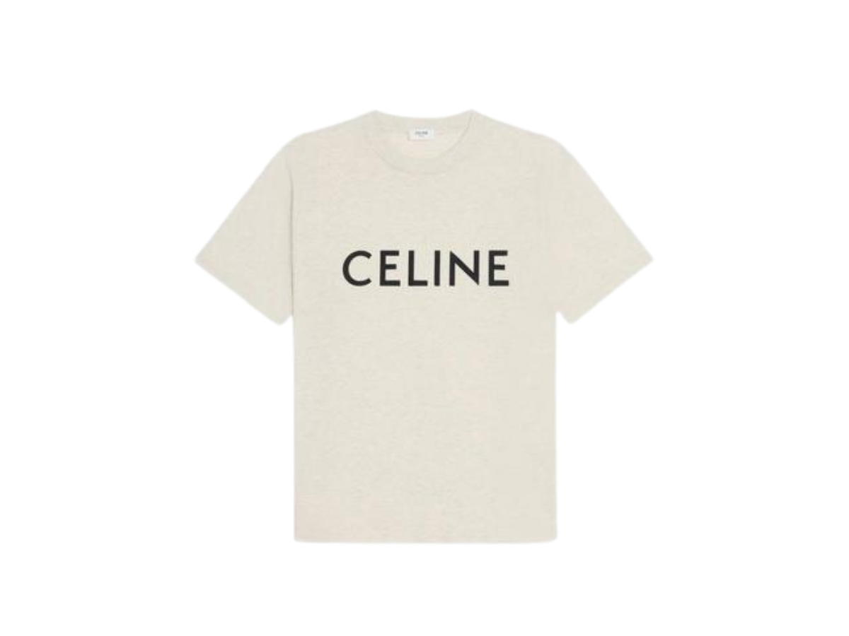 Celine Celine Loose T-Shirt In Cotton Jersey Beige/Black