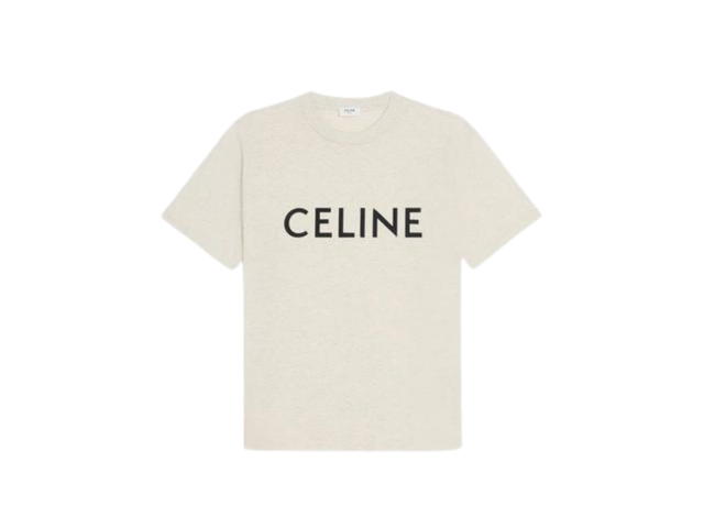 Celine Celine Loose T-Shirt In Cotton Jersey Beige/Black - view 1