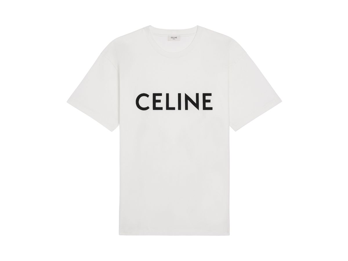 Celine Celine Loose T-Shirt In Cotton Jersey Chalk-Black