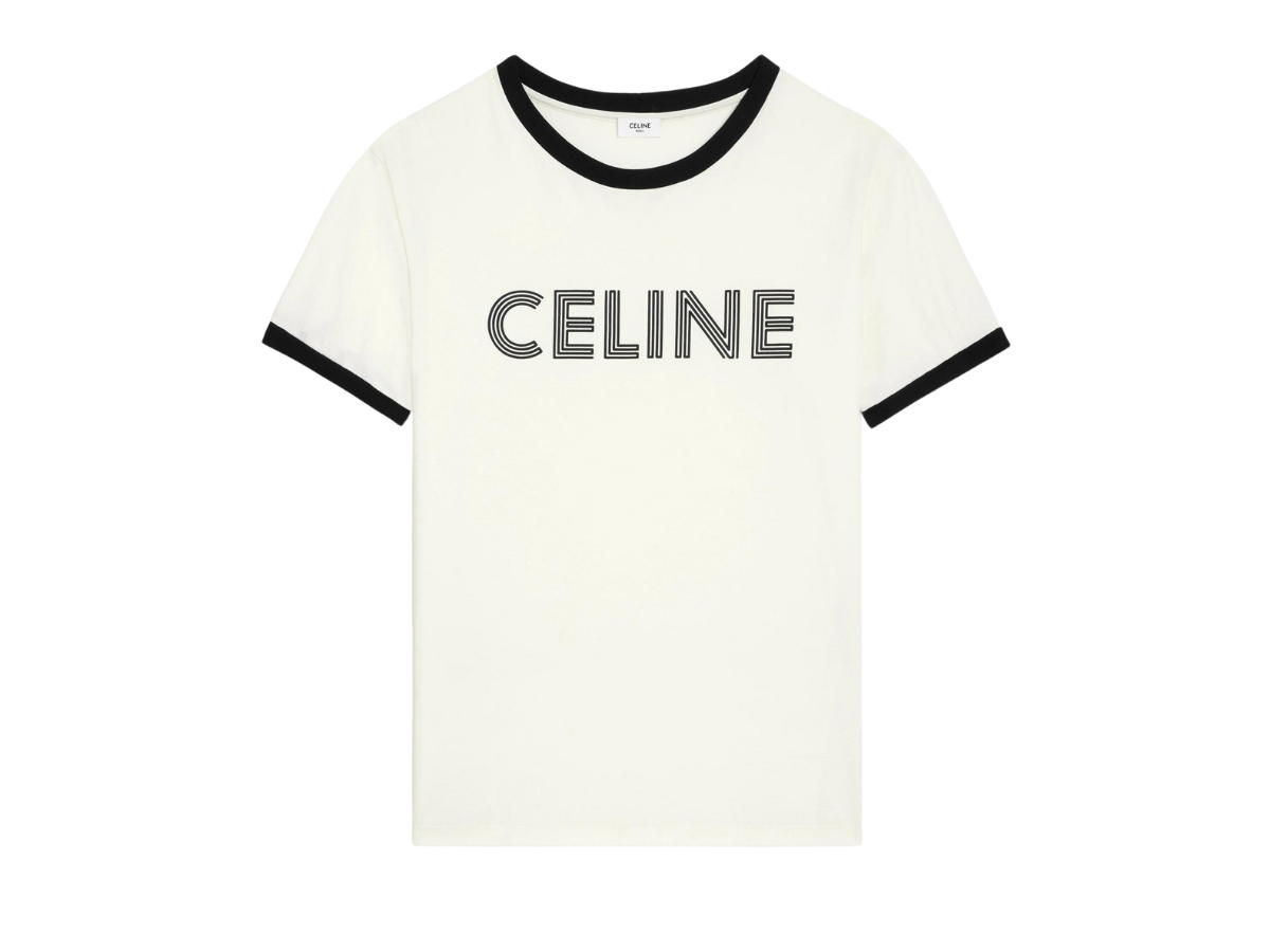 Celine Celine Loose T-Shirt In Cotton Jersey Dirty White Black