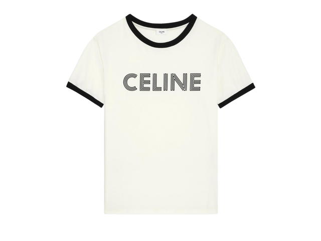 Celine Celine Loose T-Shirt In Cotton Jersey Dirty White Black - view 1