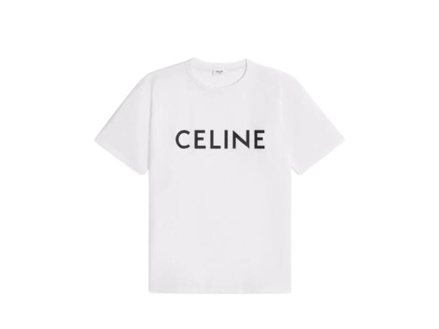 Celine Celine Loose T-Shirt In Cotton Jersey Ecru Black - view 1
