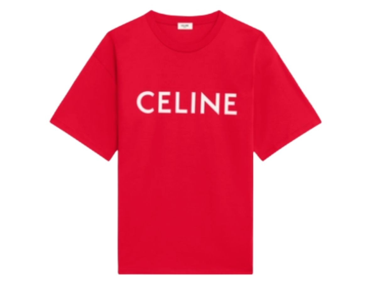 Celine CELINE LOOSE T-SHIRT IN COTTON RED / WHITE
