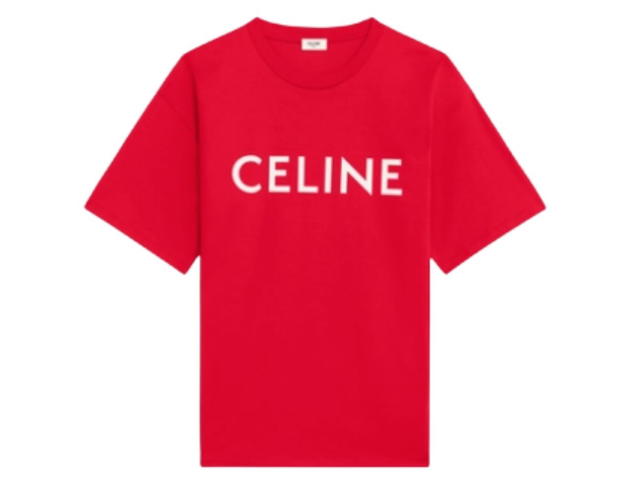 Celine CELINE LOOSE T-SHIRT IN COTTON RED / WHITE - view 1