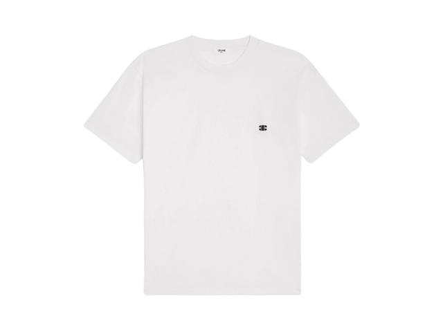 Celine Celine Loose Triomphe T-Shirt In Cotton Jersey Off White-Black - view 1