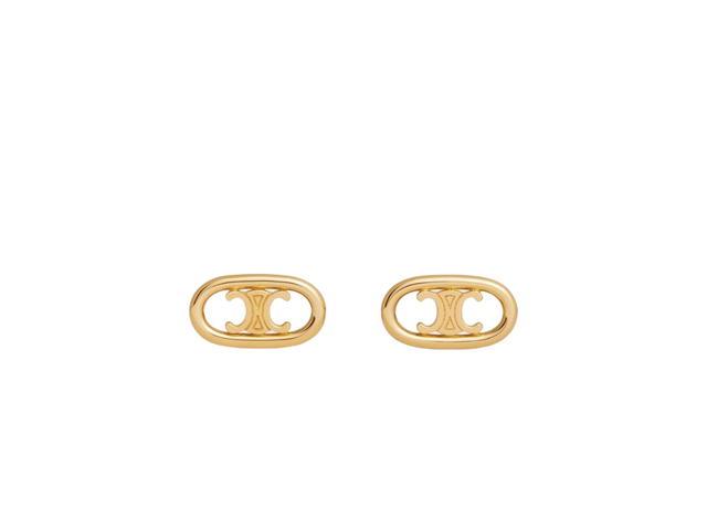 Celine Celine Maillon Triomphe Studs In Yellow Gold - view 1