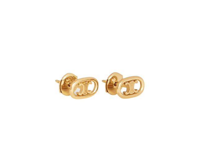 Celine Celine Maillon Triomphe Studs In Yellow Gold - view 2