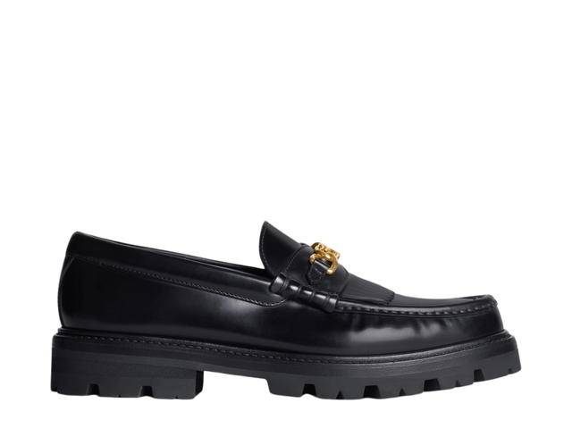 Celine Celine Margaret Loafer With Triomphe Chain In Polished Bullblack - view 1
