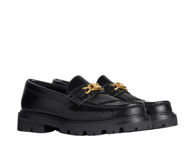Celine Celine Margaret Loafer With Triomphe Chain In Polished Bullblack - view 2