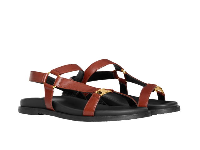 Celine Celine Maud Sandal With Triomphe In Calfskin Rust - view 2