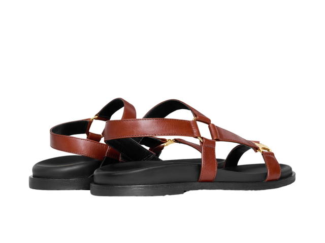 Celine Celine Maud Sandal With Triomphe In Calfskin Rust - view 3