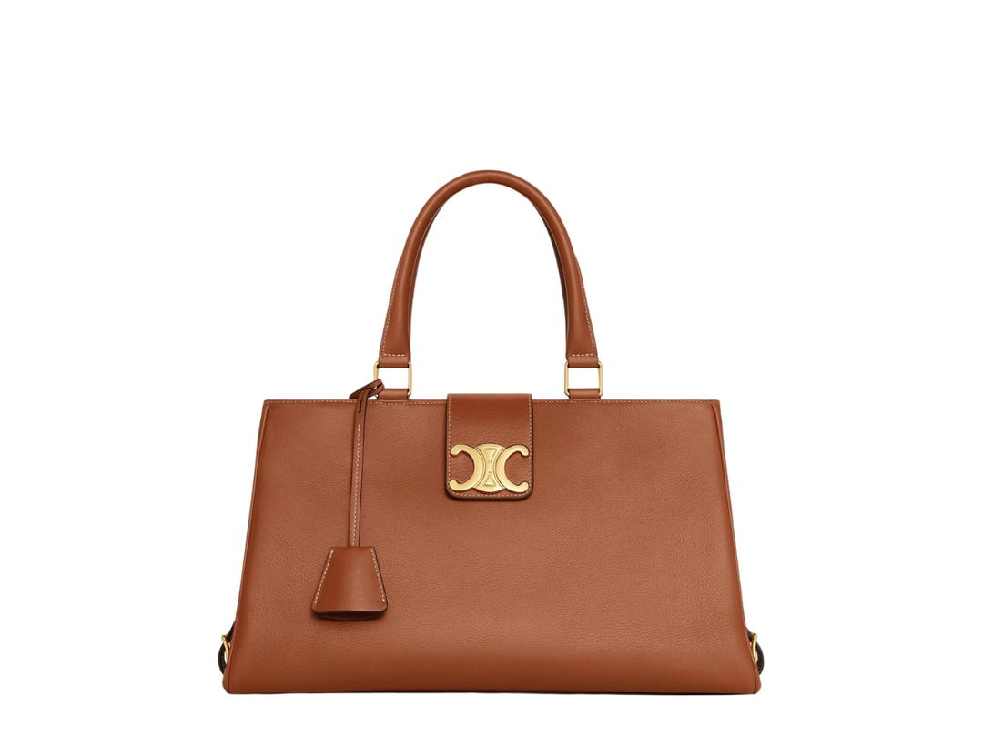 Celine Celine Medium Appoline Bag In Supple Calfskin With Gold Finishing Tan