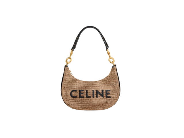 Celine Celine Medium Ava Strap Bag In Textile With Celine All-Over And Calfskin Natural Black - view 1