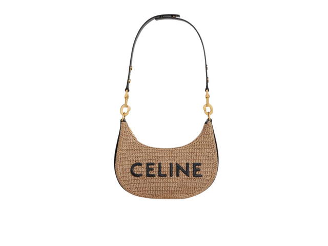 Celine Celine Medium Ava Strap Bag In Textile With Celine All-Over And Calfskin Natural Black - view 3