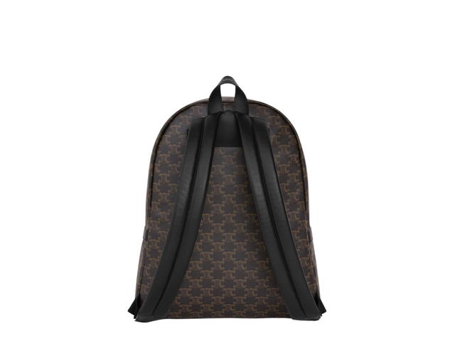 Celine Celine Medium Backpack In Triomphe Canvas And Calfskin With Silver Finishing Black - view 2