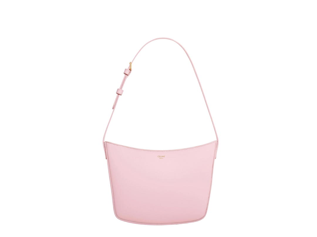Celine Celine Medium Celine Croque Bag In Shiny Calfskin With Gold Finishing Pink
