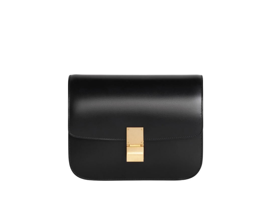 Celine Celine Medium Classic Bag In Box Calfskin With Gold Finishing Black