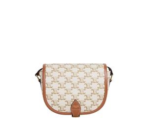 Buy Celine Medium Folco Bag In Triomphe Canvas And Calfskin With Gold Finishing White at Sasom – Authentic and Ready to Ship